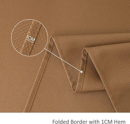 maxmill Textured Rectangular Tablecloth Water Resistance Antiwrinkle Spillproof Soft Jacquard Table Cloth for Fall Harvest Thanksgiving Parties and Holiday Dinners, 60 x 104 Inch, Amber Bronze