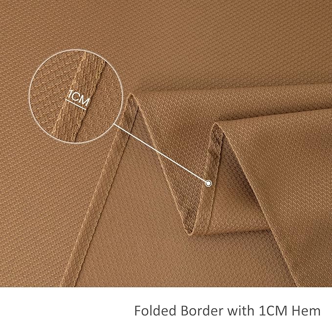maxmill Textured Rectangle Harvest Tablecloth Water Resistant Wrinkle Free Spill-Proof Soft Table Cloth for Fall Harvest Thanksgiving Parties Dinner Decoration Table Cover, 60 x 84 Inch Amber Bronze