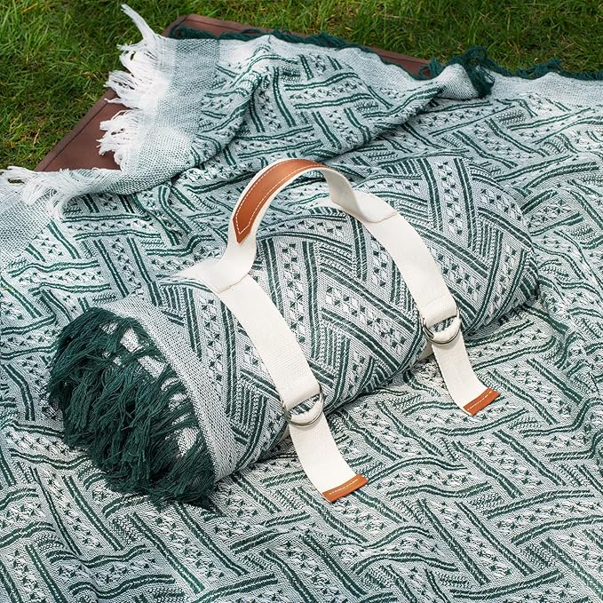 Genovega 2 in 1 Extra Large 80"* 80" Rug Picnic Waterproof Outdoor Beach Blanket Foldable Camping Mat Summer Camp Equipment Honeymoon Stuff Hawaii Essentials Hunting Accessories Car Set Women Gifts