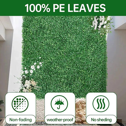 ZXMOTO 10" x 10" Artificial Boxwood Hedge Panels 48PCS, Privacy Hedge Screen Faux Boxwood for Outdoor, Indoor, Garden, Fence, Backyard and Decor