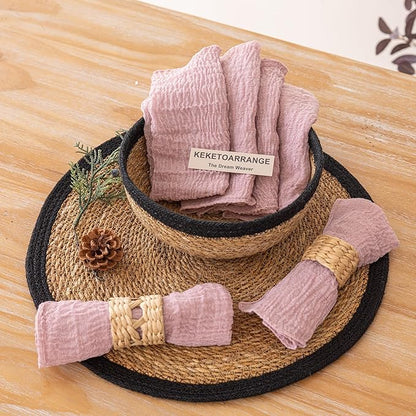 Cheesecloth Napkins 17x17 Inches Cloth Reusable Napkins Washable Handmade for Lunch Dinner Wedding Baby Bridal Shower Party Rustic Boho Decorations Bulk Set of 10 Dusty Rose