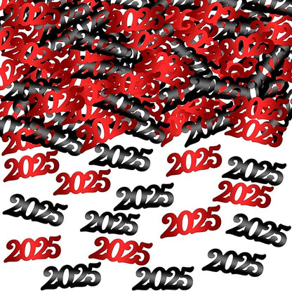 KatchOn, Red and Black Grad Confetti - Pack of 500 | Graduation Confetti Class of 2025 | Grad Table Decorations | Red and Black Graduation Decorations 2025 | Prom Decorations 2025