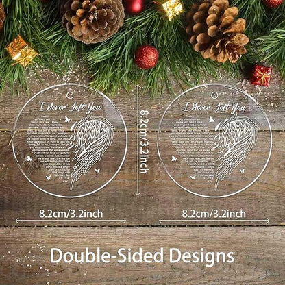 I Never Left You Memorial Christmas Ornaments,Sympathy Memorial Gifts for Loss of Loved One,Mom,Dad,in Loving Memory Ornament Bereavement Remembrance Gifts,Acrylic Ornament Xmas Tree Home Decorations