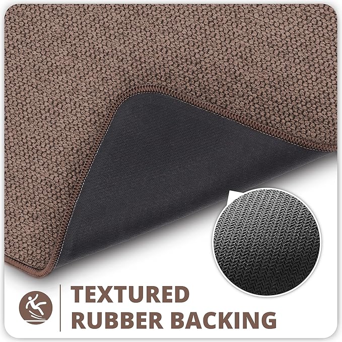 Bath Mat,Ultra Thin Bathroom Runner Rugs,Large Bath Mats for Bathroom,Quick Dry,Non-Slip,Machine Washable,Low Pile,Bath Rug,Shower Outside,Sink,Home Decor Accessories.Brown,3'x6'(36x72inch)