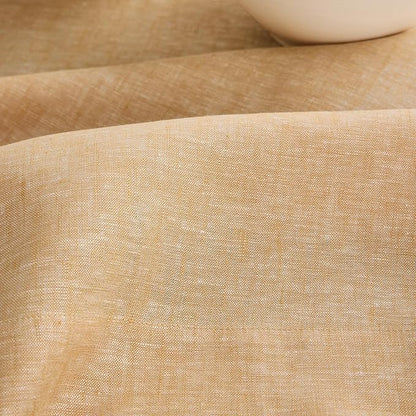 Solino Home Linen Table Runner 132 Inches Long - Athena, 100% Pure Linen Golden Nugget Table Runner 14 x 132 Inch for Dining, Fall, Autumn