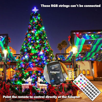 Joomer Christmas String Lights - 100FT 300LED RGB String Lights with Remote, Waterproof Outdoor Indoor with Timer Memory Function for Tree, Yard, Christmas Decor (Non-Connectable)