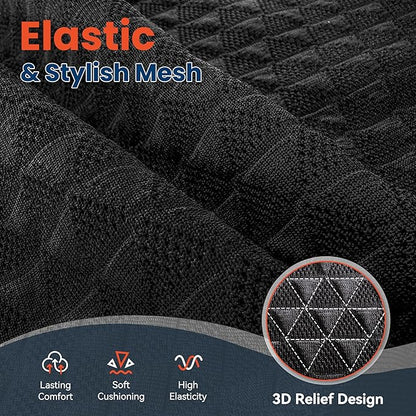 GABRYLLY Ergonomic Office Chair, High Back Home Desk Chair with Flip-Up Arms, 3D Headrest, Thick Sponge Seat &90-120° Recline, Big and Tall Mesh Executive Chairs for Man Woman, Black Woodgrain