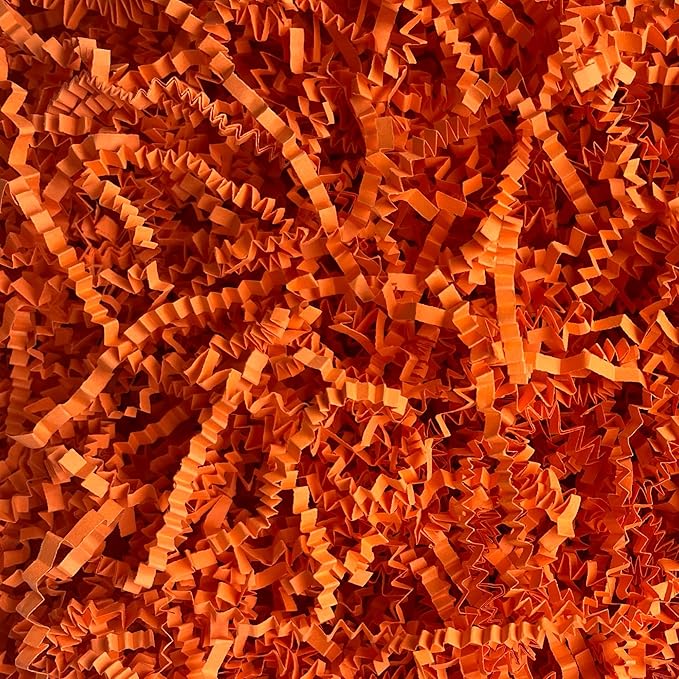 Orange Crinkle Cut Paper Shred 2 LB Gift Basket Filler Easter Egg Grass