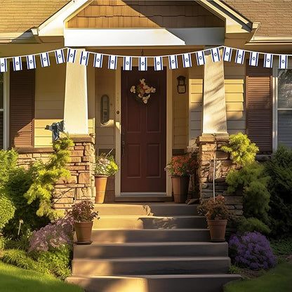 Israel Small String Flags, 50 Feet 38 Pcs Israeli Pennant Banner Bunting Flags, Patriotic Events, Independence Day, Country Festival, Commemoration, Decorations (Israel)