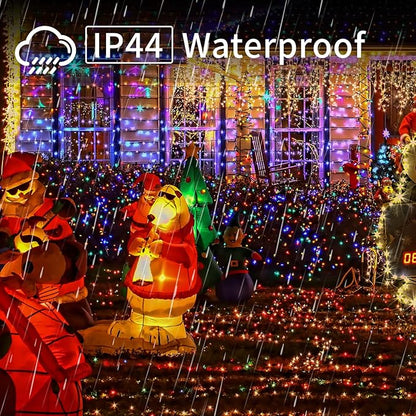 LAMPHOME150 LED Christmas Net Lights Outdoor Christmas Decorations Lights 6ftx4ft, Connectable Outdoor Fairy Mesh String Lights for Party, Wedding, Tree, Bushes Decorations (Multi-Colored)