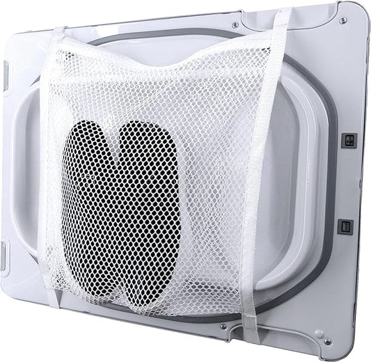 S&T INC. Sneaker Dryer Bag, Dryer Door Shoe Net with Elastic Straps, Sneaker Laundry Bag for Shoes, White, 15.5 Inch x 15.5 Inch, 1 Pack