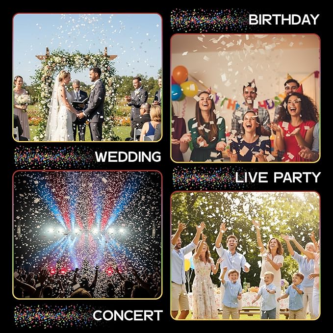 Ultimate Confetti - Premium White Snow Rice Paper Dissolving Confetti 1/4" - Eco Friendly & Biodegradable