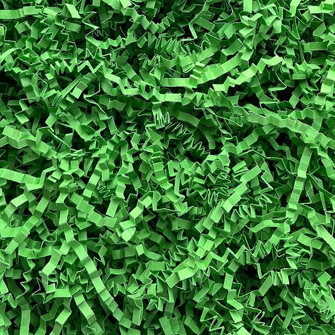 2 LB Green Crinkle Paper Filler for Gift Basket Easter Egg Grass