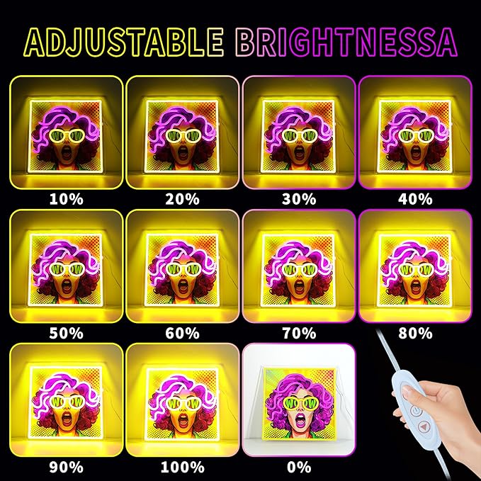 ENUOLI Purple Hair Pretty Girl Neon Sign,UV Print LED Light Sign Dimmable Cool Women Lady Neon Lights for Bedroom,Home Wall Decor LED Signs for Christmas Birthday Party Girls Stylish Gifts