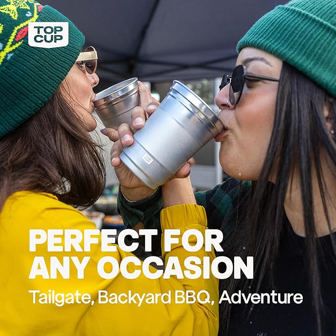 Top Cup by Ball – 20 Ounce, 30 Count, Reusable Aluminum Party Cups | Stealth Design | Cold-Holding, Recyclable, Made in USA