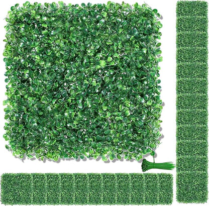 ZXMOTO 10" x 10" Artificial Boxwood Hedge Panels 72PCS Artificial Topiary Hedge Plant Faux Grass Wall Decoration Greenery Panel for Backyard Home Decor