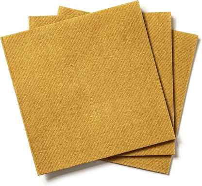 AMERICAN HOMESTEAD Gold Cocktail Napkins - Premium 4.75"x4.75" Disposable Linen-Like Beverage Napkins - Bulk Square Party Bar Serviettes for Weddings, Parties, Events, and Everyday Use - 100 Count