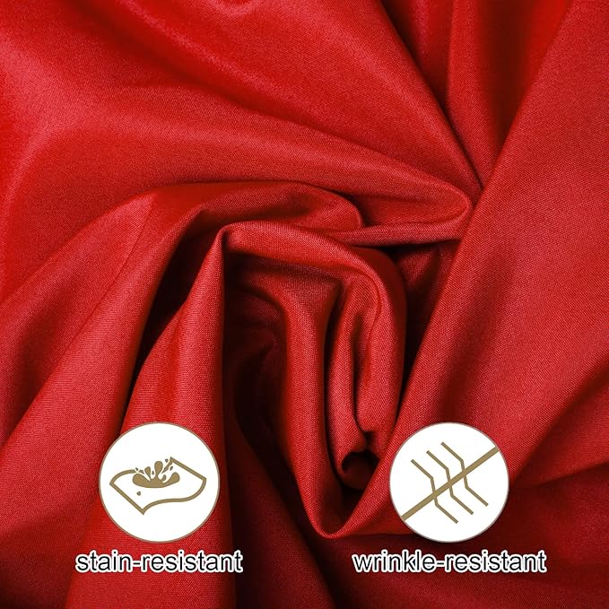 25pcs Polyester Cloth Napkins - 20 x 20 inch Red Washable Dinner Napkins with Hemmed Edges for Restaurant/Wedding/Hotel(25,Red)