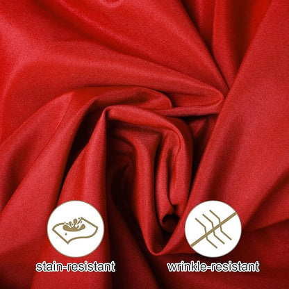 25pcs Polyester Cloth Napkins - 17 x 17 inch Red Washable Dinner Napkins with Hemmed Edges for Restaurant/Wedding/Hotel(25,Red)
