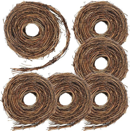 Janinka 6 Pcs Grapevine Garland Natural Grape Vine Wreath for Crafts DIY Twig Garland Rattan Hanging Vine Wreath for Wedding Christmas House Holiday Door Vase Wall Home Decor