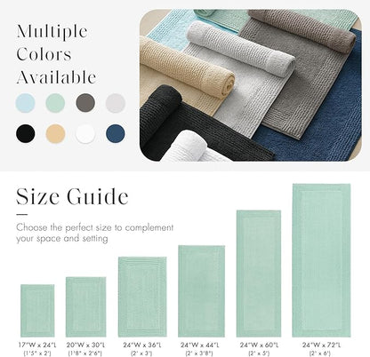 Madison Park Splendor Reversible 100% Cotton Tufted Bathroom Rug-3000 GSM Hotel Quality Luxurious Plush Medium Pile Bath Mat Absorbent, Quick Dry, Shower Room Décor, 24x36 Green