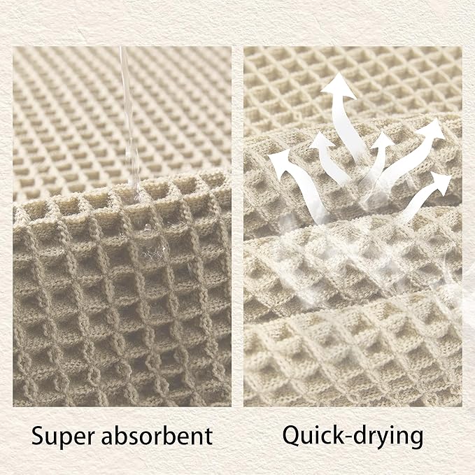 Waffle Bath Mat Non Slip, Boho Bathroom Rug, Super Absorbent Quick Dry Bathroom Mat, Soft Farmhouse Bath Rug with Tassels, Small Washable Shower Mats for Floor 20"x32", Tassels Cream