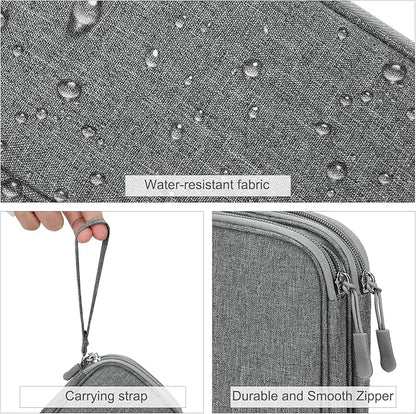 FYY Electronic Organizer, Travel Cable Organizer Bag Pouch Electronic Accessories Carry Case Portable Waterproof Double Layers Storage Bag for Cable, Cord, Charger, Phone, Medium Size, Dark Grey