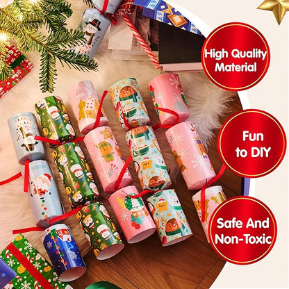 JOYIN 10 Pack Christmas No-Snap Party Favor, Xmas Table Favor Includes Party Hat, Jokes & Gifts, Christmas Table Decorations for Holiday Dinner Traditions Party Supplies, Stocking Stuffers for Kids
