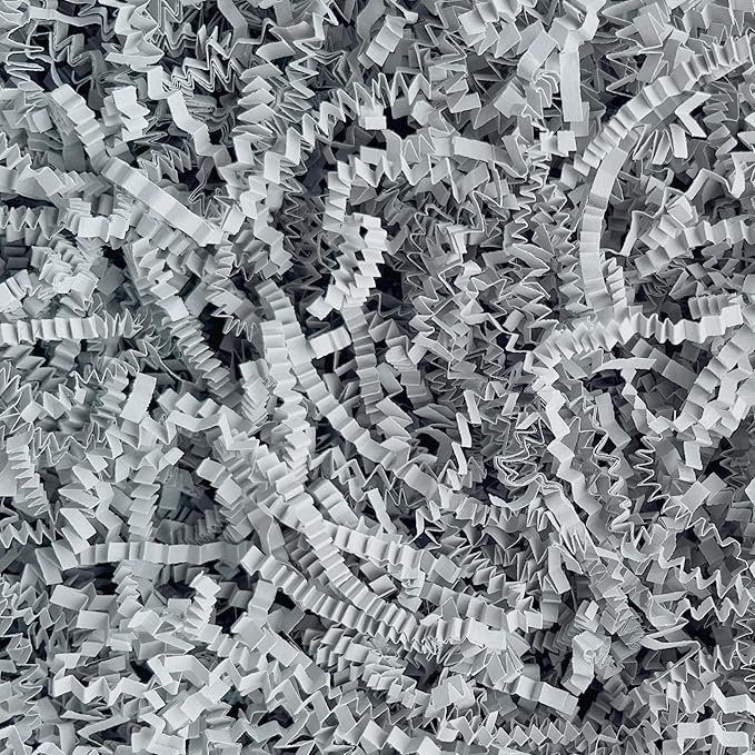 2 LB Grey Crinkle Paper Shred Filler for Gift Baskets Box Stuffing