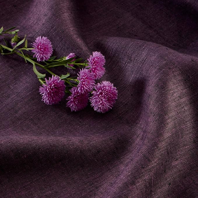 Solino Home Linen Tablecloth 60 x 90 Inch - 100% Pure Linen Grape Table Cloth for Rectangle Tables - Athena, Machine Washable Tablecloth for Fall, Autumn, Winter, Christmas, Holiday, New Year