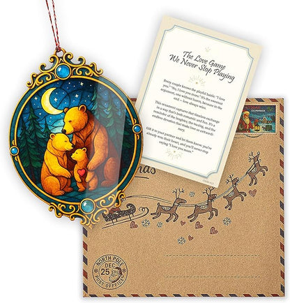 Family3 Christmas Family of Three Ornament - Bear Family Ornament – Bear Ornaments Christmas Ornament 2025– White Elephant Gifts - Xmas Tree Funny Decoration