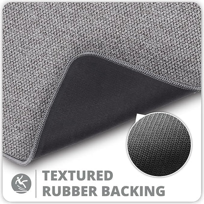 Bath Mat,Ultra Thin Bathroom Runner Rugs,Large Bath Mats for Bathroom,Quick Dry,Non-Slip,Machine Washable,Low Pile,Bath Rug,Shower Outside,Sink,Home Decor Accessories.Grey,1'9"x3'11"（21x47inch）