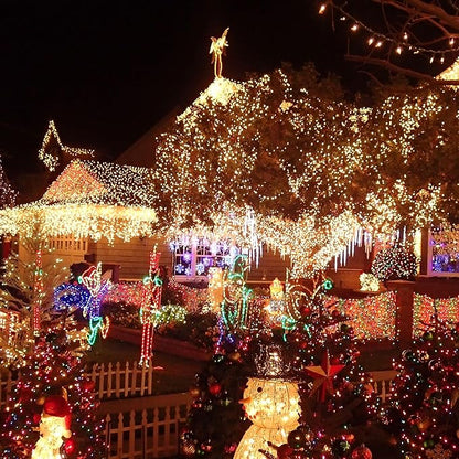 TW SHINE Christmas Lights, 200 LED 66FT Outdoor Christmas Lights Plug in with 8 Modes, Waterproof Light Outdoor, Indoor Xmas Decorations for Party Yard House Decor, Warm White