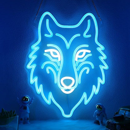 Wolf Neon Sign, Dimmable LED Wolf Light Animal Wall Decor, Christmas Gift Birthday Gifts for Boys Men, Bedroom Living Room Man Cave Home Decoration With USB Powered