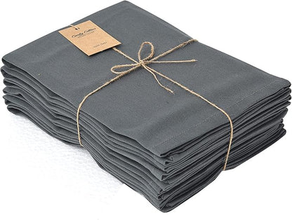 Grey Cloth Dinner Cotton 18x18 in Washable Napkins Cloth|Absorbent Reusable Spring Easter Basket Decor Pk of 6 Table Napkins Cocktail Party Wedding BBQ Hotel Cafe Cloth Napkins