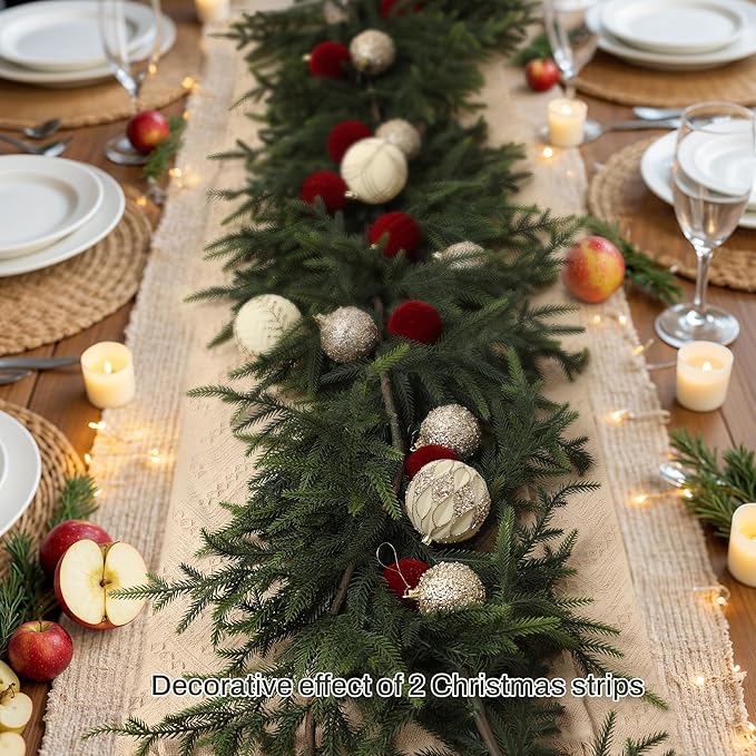 LuxenHome 6.5FT Unlit Christmas Garland, Artificial Greenery Garland with 1690 PE Tips, Realistic Christmas Pine Garland Holiday Decoration for Mantel, Staircase, Doorway Seasonal Decor