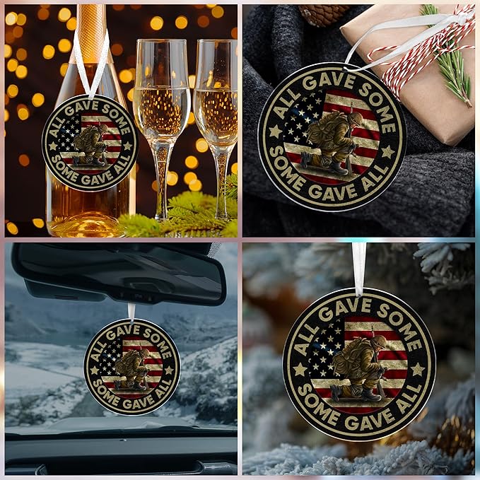 FLAGWIX Christmas Veteran Gifts for Men Women - Acrylic Christmas Ornaments 2025 for Tree Decorations - Army Gifts for Men Dad Grandpa Veterans, Patriotic Christmas Ornaments, Veterans Day Gift