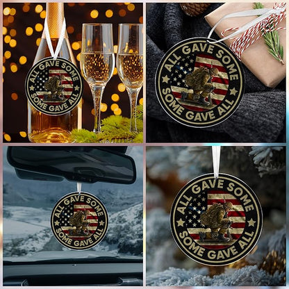 FLAGWIX Christmas Veteran Gifts for Men Women - Acrylic Christmas Ornaments 2025 for Tree Decorations - Army Gifts for Men Dad Grandpa Veterans, Patriotic Christmas Ornaments, Veterans Day Gift