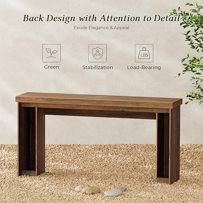 Huuger 63 Inch Entryway Table, Retangular Console Table with Storage, Farmhouse Sofa Table Behind the Couch, Long for Entrance, Hallway, Foyer, Living Room, Rustic Brown