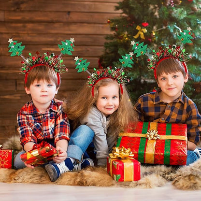 Beleki Christmas Tree Headbands - Glitter Headband Hair Hoop Headwear Cheer Christmas Hair Accessories for Aldut Kids Teens Xmas Festival Party Holiday Themed Events Drees up