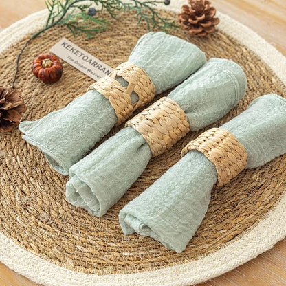 Cheesecloth Napkins 17x17 Inches Cloth Napkins Handmade Washable Reusable Napkins for Dinner Wedding Baby Bridal Shower Rustic Boho Decorations Bulk Set of 10 Sage Green