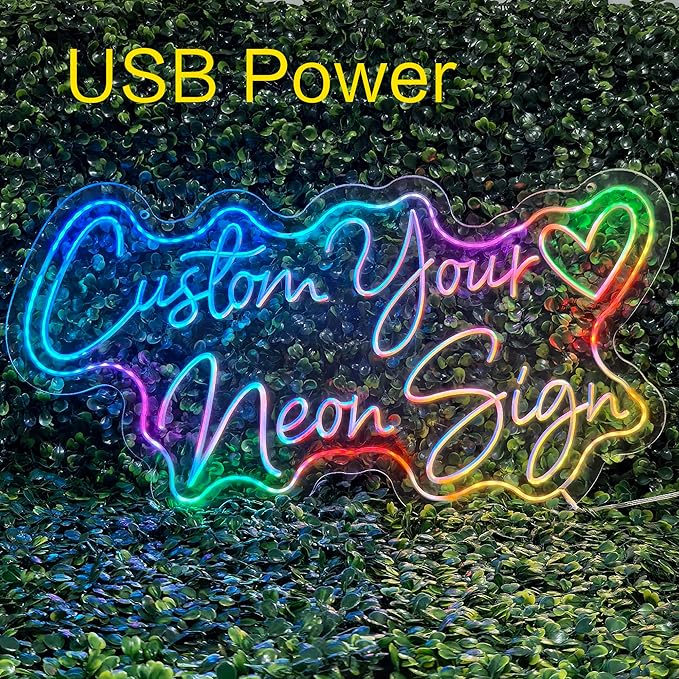 Custom Neon Signs, LED Neon Sign Customizable For Wall Decor, RGB Rainbow Color, Personalized Neon Lights Sign For Birthday Gifts, Wedding Party Business Logo
