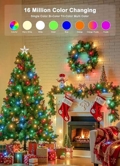 Minetom 82ft 250LED Color Changing Christmas Halloween Tree Lights, LED RGB String Twinkle Lights, 16 Milion Adjustable Colors Smart Fairy Lights with Remote & App & Timer for Xmas Tree Holiday Party