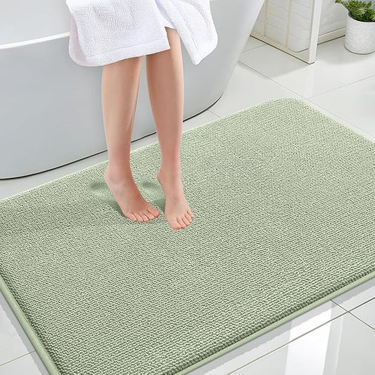 OLANLY Thick Memory Foam Bath Mat Rug 44x32, Extra Soft Absorbent Bathroom Rug, Quick Dry Bath Mats, Non-Slip, Machine Washable Carpet for Bathroom, Tub and Shower, Home Decor Accessories, Sage Green