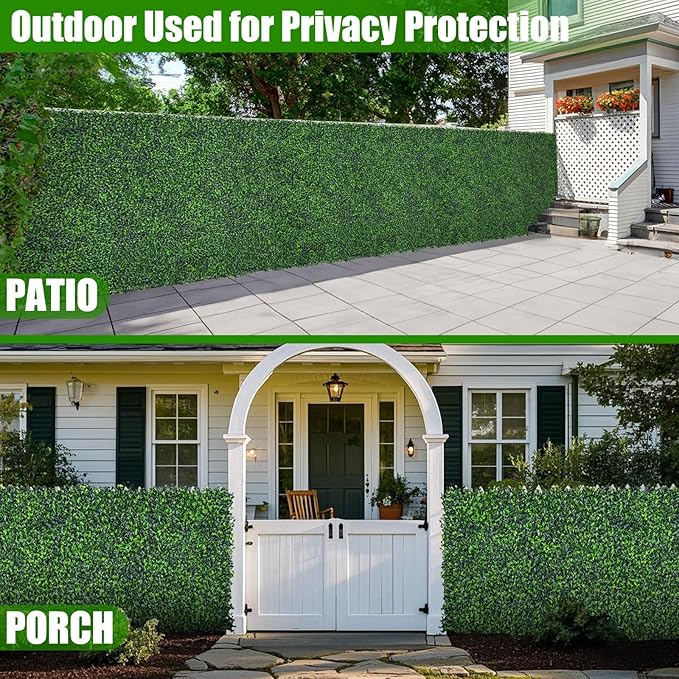 Artificial Boxwood Roll,71x144 in(72 sqft) UV-Anti Faux Ivy Grass Wall Backdrop for Balcony Privacy, Fake Grennery Wall Decor for Garden, Patio, Backyard