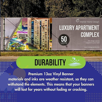 Personalized Custom Vinyl Banner Printing Indoor or Outdoor use Printed Business Event Birthday Party Large Custom Vinyl banner for Party Decoration Factory of Stickers (10'x12')