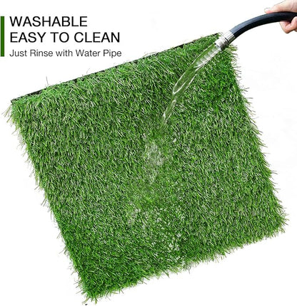 XLX TURF Artificial Grass Table Placemats Set of 8 Green Christmas Table Centerpiece Decor Football Golf Theme Birthday Square Turf Mat Baby Shower Wedding