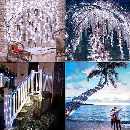 Joomer Fairy String Lights 33FT 100 LEDs Plug in Fairy Lights Indoor Copper Wire String Light DIY for Bedroom, Parties, Wedding, Christmas, Outdoor, Indoor Decoration (White, Non-Connectable)