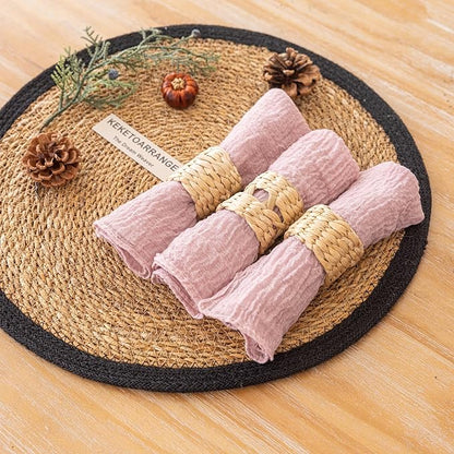 Cheesecloth Napkins 17x17 Inches Cloth Reusable Napkins Washable Handmade for Lunch Dinner Wedding Baby Bridal Shower Party Rustic Boho Decorations Bulk Set of 10 Dusty Rose