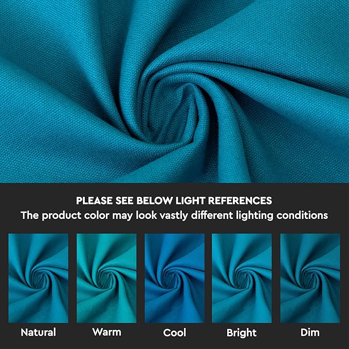 Encasa XO Azul Blue Cloth Napkins Set of 12, 17"x17" | Solid Color Cotton Dinner Napkins | Washable & Reusable Napkins for Dining Table Fall Decoration, Holiday & Christmas Festivals